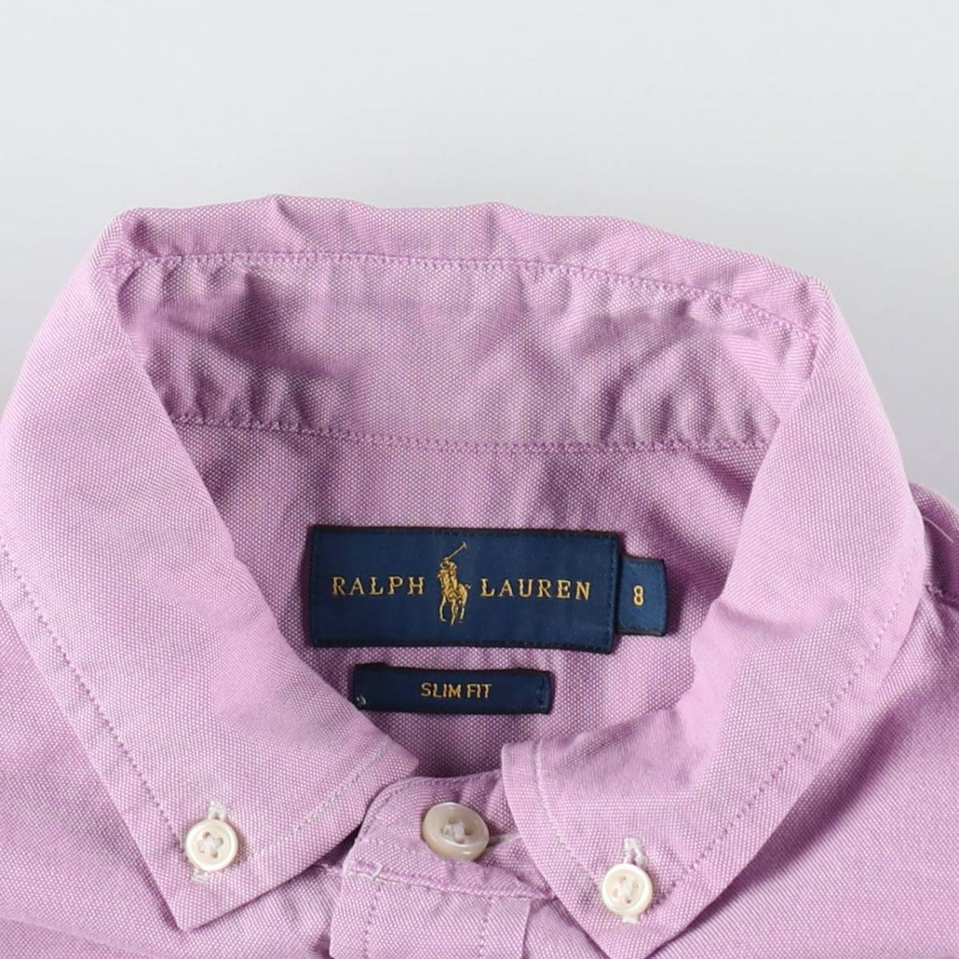 Ralph Lauren Slim Fit Long Sleeve Button-Down Shirt, Women's Size L cotton purple type Vintage Second Hand