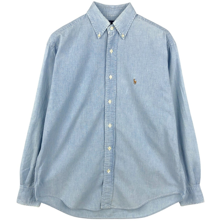 Ralph Lauren long-sleeved button-down chambray shirt, women's size M (approx.) cotton blue type Vintage Second Hand