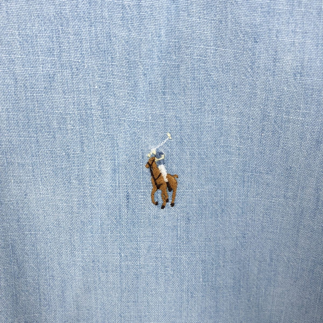 Ralph Lauren long-sleeved button-down chambray shirt, women's size M (approx.) cotton blue type Vintage Second Hand