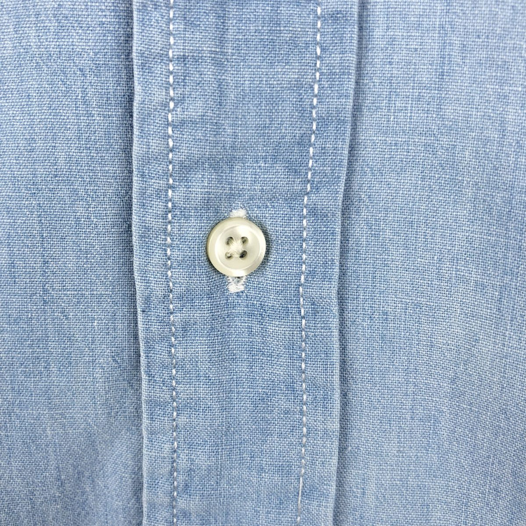 Ralph Lauren long-sleeved button-down chambray shirt, women's size M (approx.) cotton blue type Vintage Second Hand