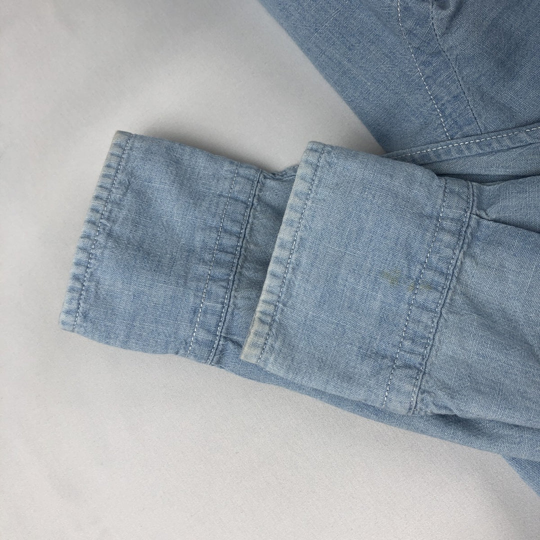Ralph Lauren long-sleeved button-down chambray shirt, women's size M (approx.) cotton blue type Vintage Second Hand