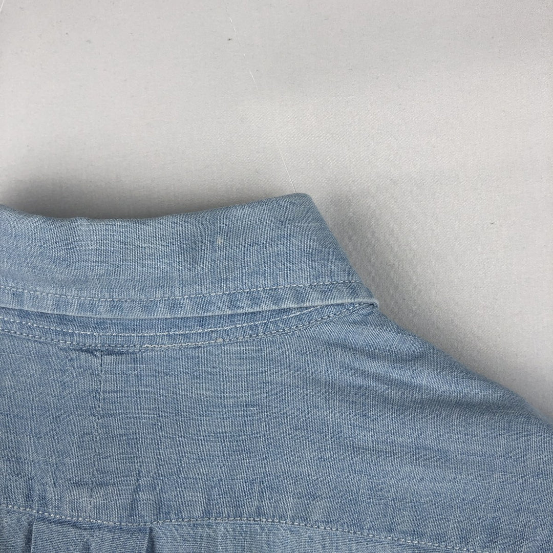 Ralph Lauren long-sleeved button-down chambray shirt, women's size M (approx.) cotton blue type Vintage Second Hand