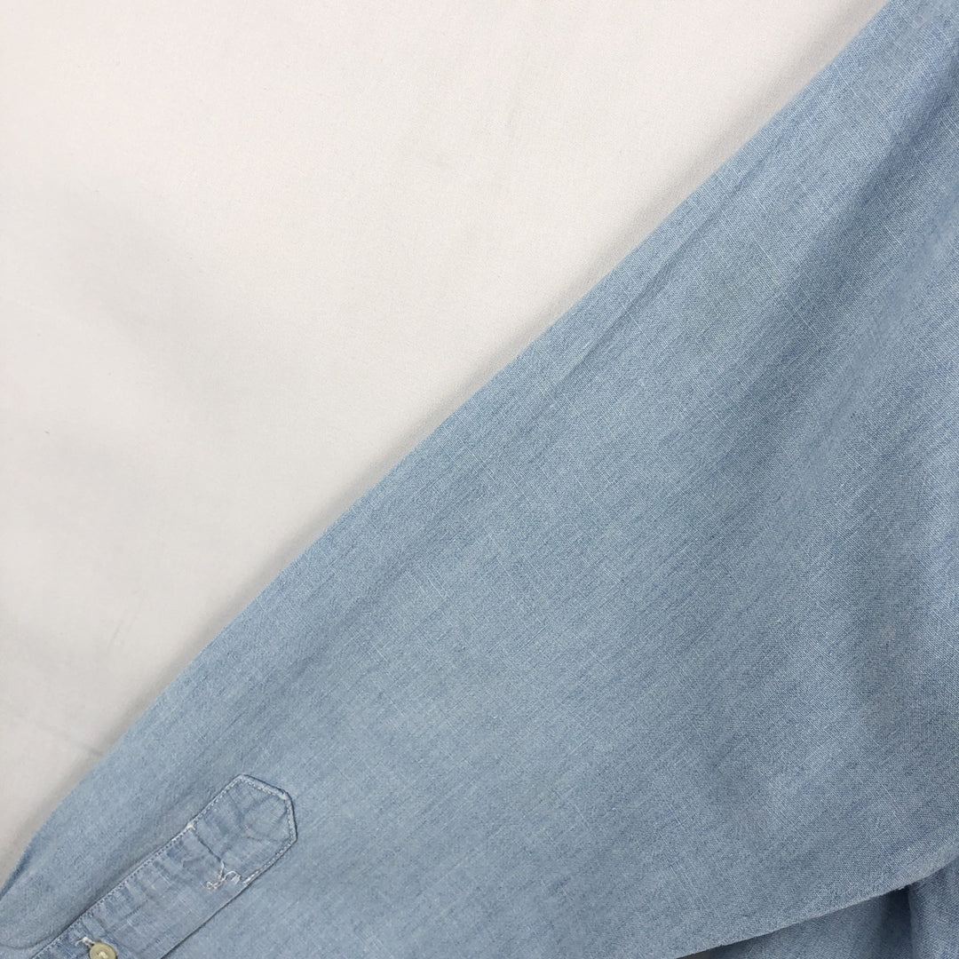 Ralph Lauren long-sleeved button-down chambray shirt, women's size M (approx.) cotton blue type Vintage Second Hand