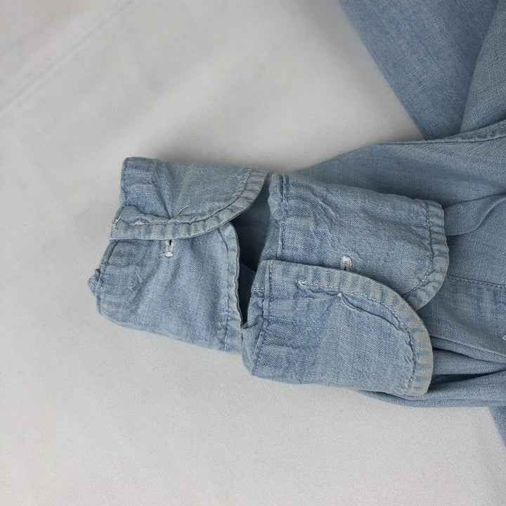 Ralph Lauren long-sleeved button-down chambray shirt, women's size M (approx.) cotton blue type Vintage Second Hand