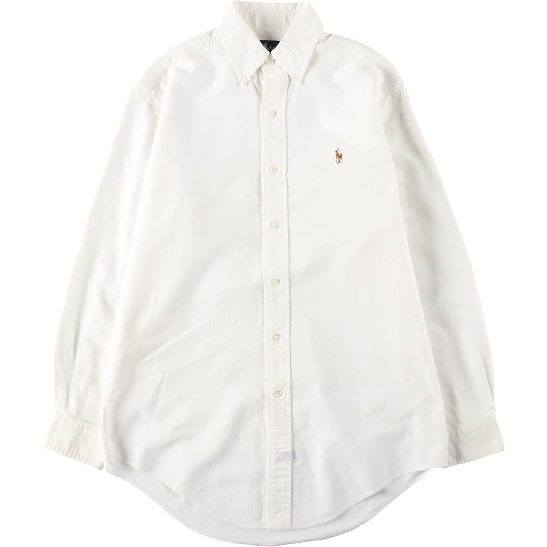 Ralph Lauren long sleeve button down shirt, men's size M cotton white type Vintage Second Hand