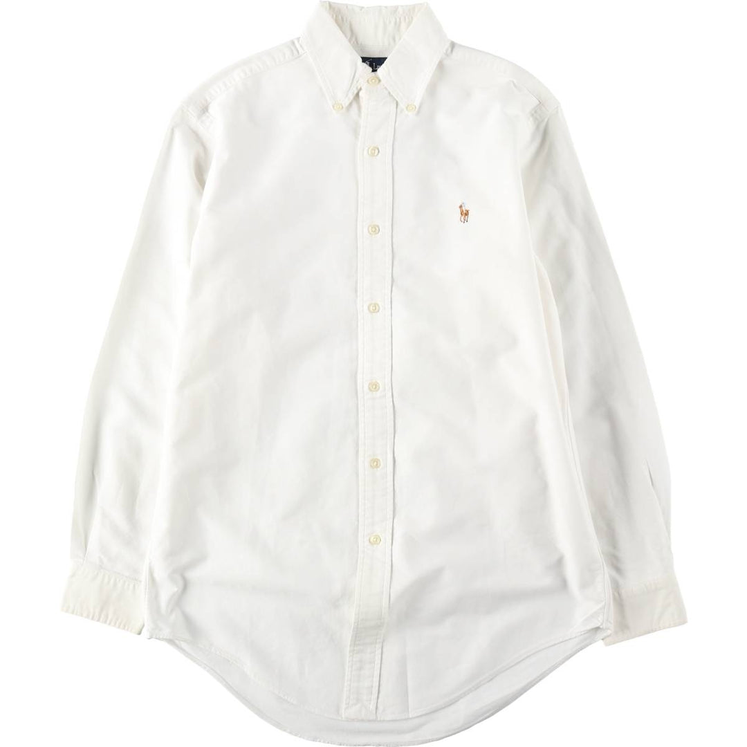 Ralph Lauren long sleeve button down shirt, men's size M cotton white type Vintage Second Hand