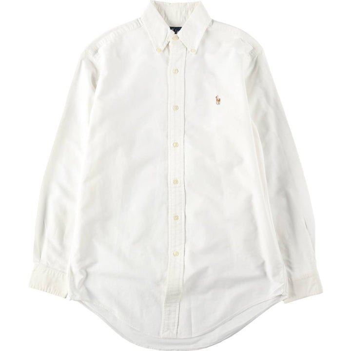 Ralph Lauren long sleeve button down shirt, men's size M cotton white type Vintage Second Hand