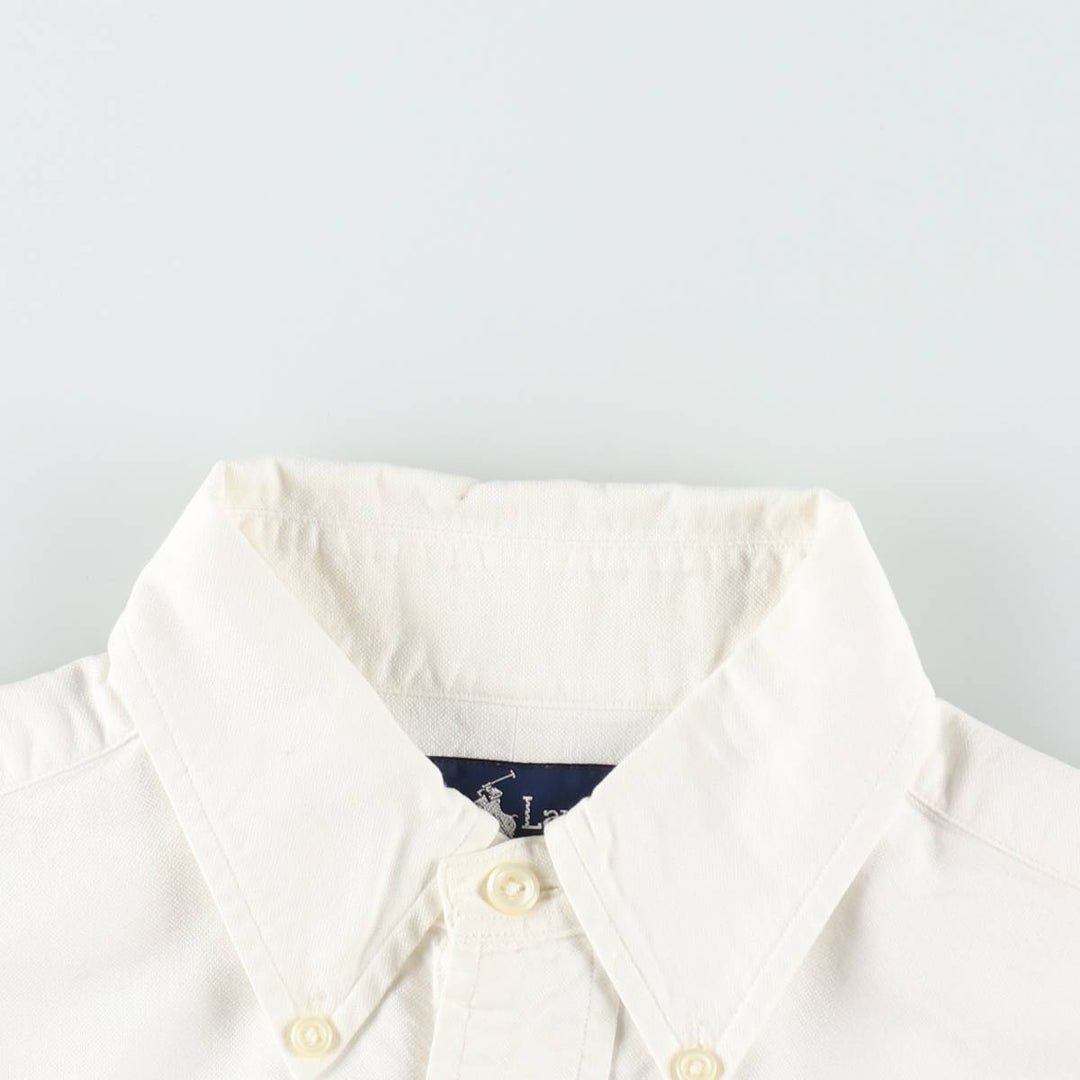 Ralph Lauren long sleeve button down shirt, men's size M cotton white type Vintage Second Hand