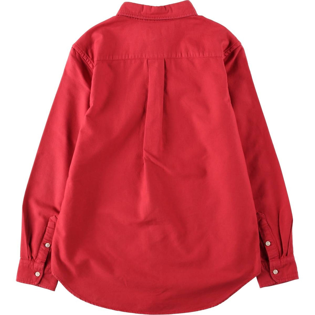 Ralph Lauren Big Pony Long-Sleeve Button-Down Shirt, Women's Size S (approx.) cotton red type Vintage Second Hand