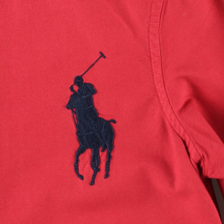 Ralph Lauren Big Pony Long-Sleeve Button-Down Shirt, Women's Size S (approx.) cotton red type Vintage Second Hand
