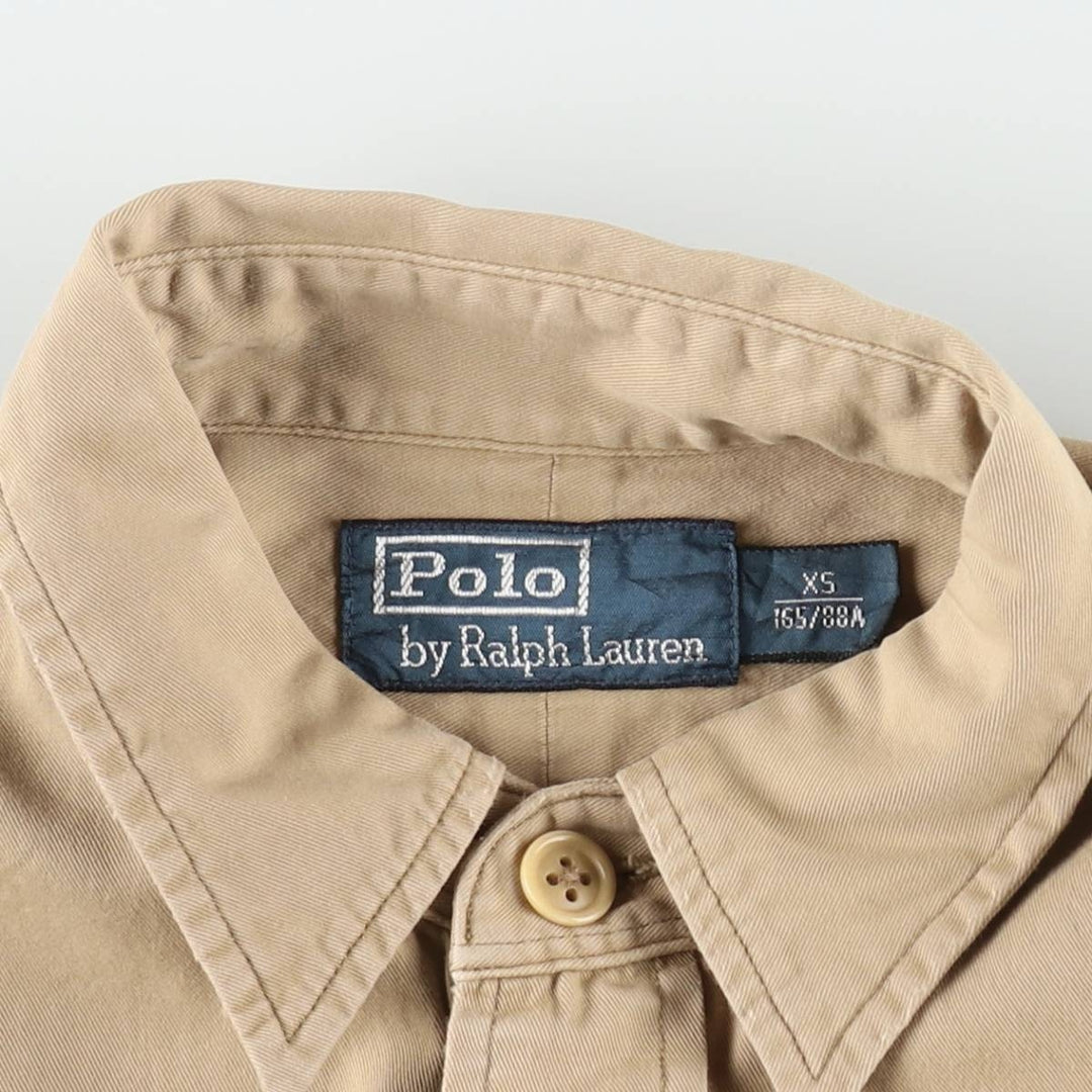 Ralph Lauren POLO by Ralph Lauren Long-Sleeve Cotton Shirt, Men's Size XS (approx.) cotton Beige type Vintage Second Hand