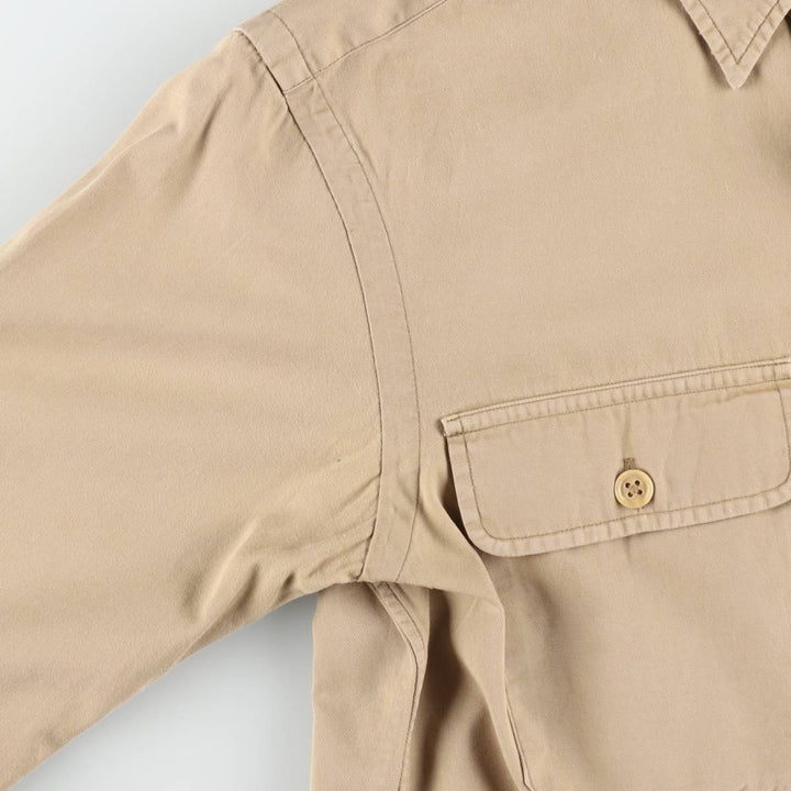 Ralph Lauren POLO by Ralph Lauren Long-Sleeve Cotton Shirt, Men's Size XS (approx.) cotton Beige type Vintage Second Hand