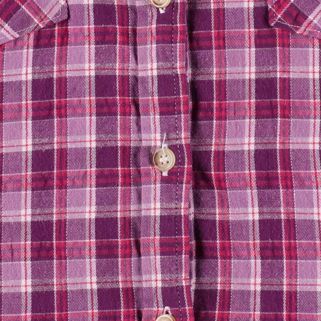 Lee RIDERS Skipper Collar Long Sleeve Cotton Check Shirt, Women's Size XL (approx.) cotton Purple type red-purple Vintage Second Hand