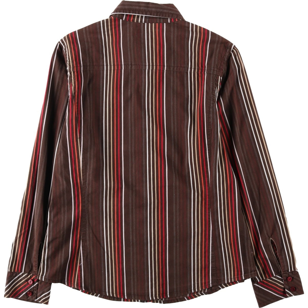 CECIL Long-Sleeve Striped Shirt, Women's Size M (approx.) unclear brown type Vintage Second Hand