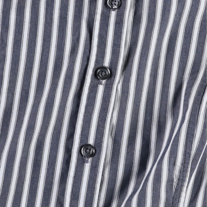 Benetton UNITED COLORS OF BENETTON Long-Sleeve Cotton Stripe Shirt, Women's Size S (approx.) cotton Charcoal Vintage Second Hand