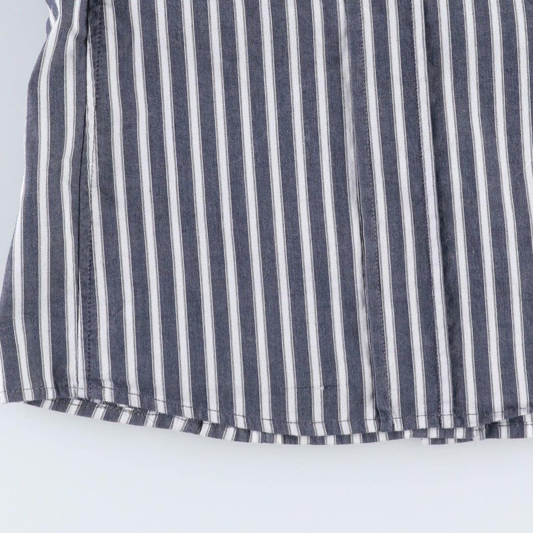 Benetton UNITED COLORS OF BENETTON Long-Sleeve Cotton Stripe Shirt, Women's Size S (approx.) cotton Charcoal Vintage Second Hand