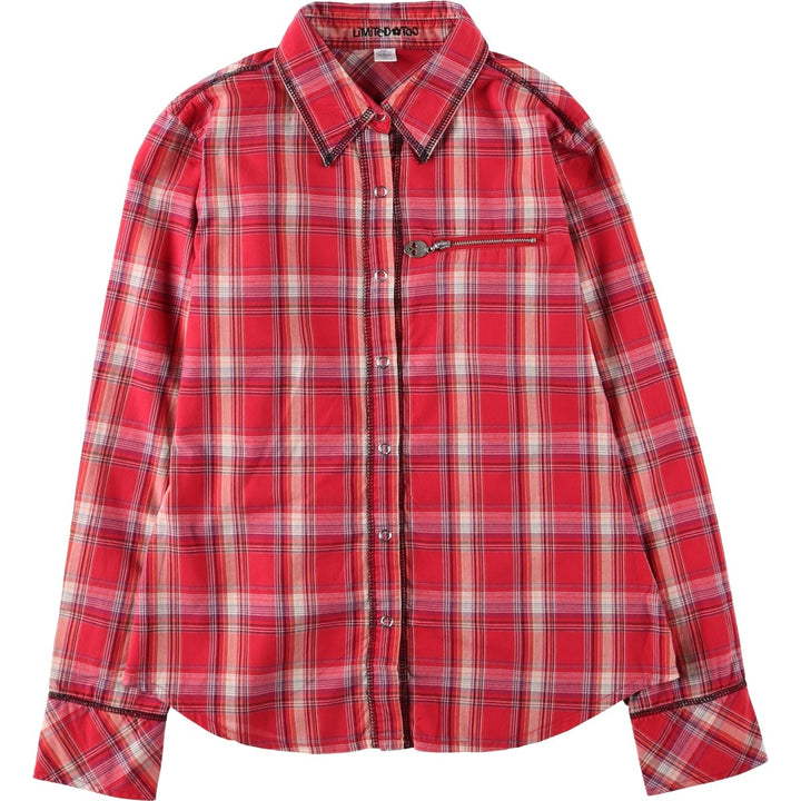 LIMITED TOO Long-Sleeve Cotton Check Shirt, Women's Size S (equivalent) cotton red type Vintage Second Hand