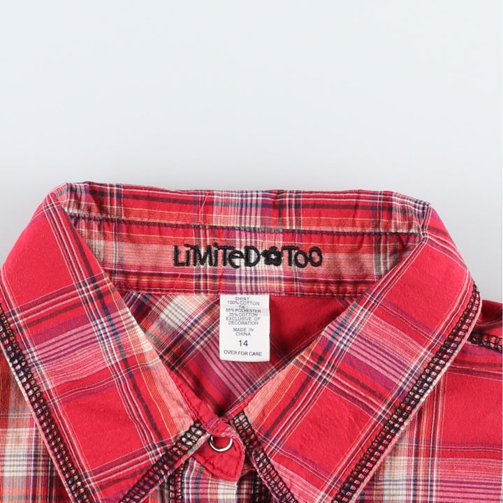 LIMITED TOO Long-Sleeve Cotton Check Shirt, Women's Size S (equivalent) cotton red type Vintage Second Hand
