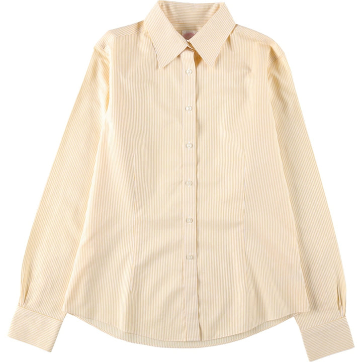 Brooks Brothers Est.1818 Long-Sleeve Cotton Stripe Shirt, Women's Size L (approx.) cotton white type Vintage Second Hand