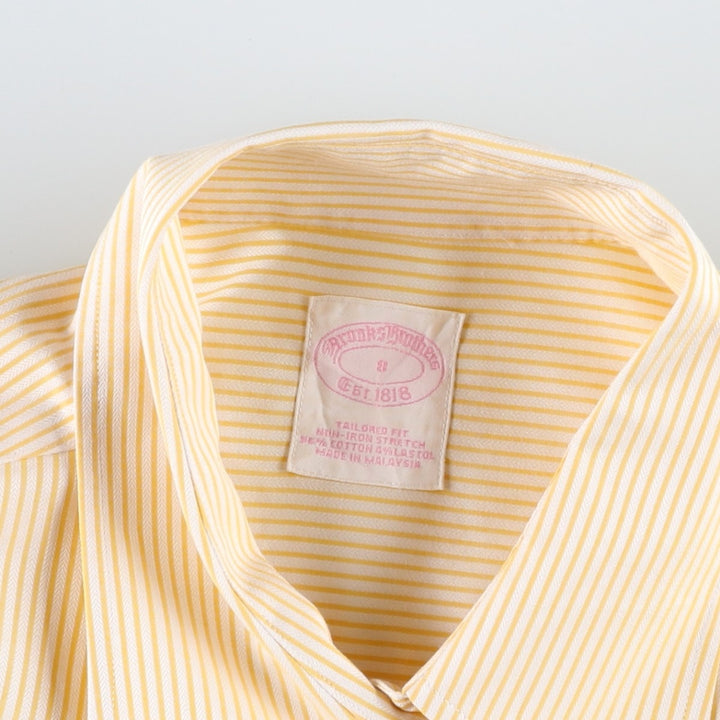 Brooks Brothers Est.1818 Long-Sleeve Cotton Stripe Shirt, Women's Size L (approx.) cotton white type Vintage Second Hand