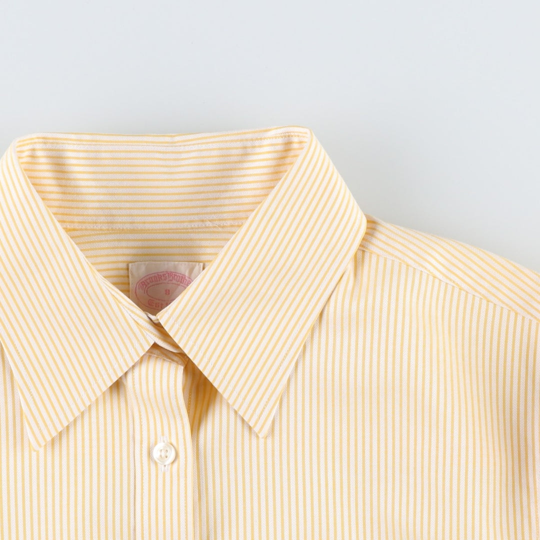 Brooks Brothers Est.1818 Long-Sleeve Cotton Stripe Shirt, Women's Size L (approx.) cotton white type Vintage Second Hand