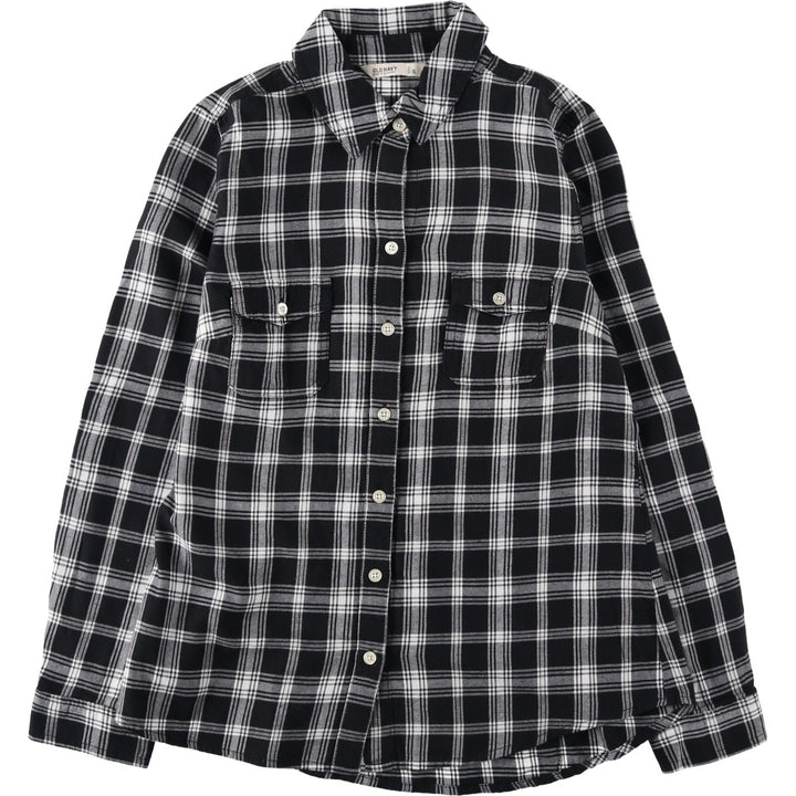 Old Navy long-sleeved cotton check shirt, women's size S (approx.) cotton black type Vintage Second Hand
