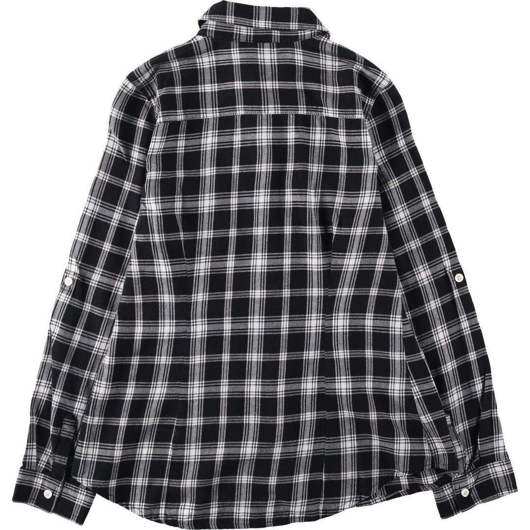 Old Navy long-sleeved cotton check shirt, women's size S (approx.) cotton black type Vintage Second Hand