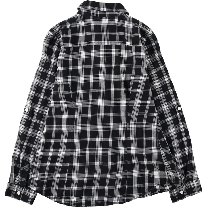 Old Navy long-sleeved cotton check shirt, women's size S (approx.) cotton black type Vintage Second Hand