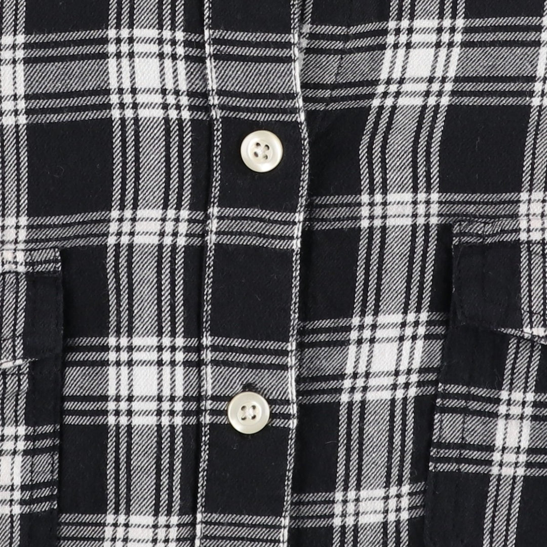 Old Navy long-sleeved cotton check shirt, women's size S (approx.) cotton black type Vintage Second Hand