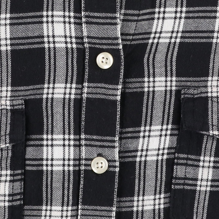 Old Navy long-sleeved cotton check shirt, women's size S (approx.) cotton black type Vintage Second Hand