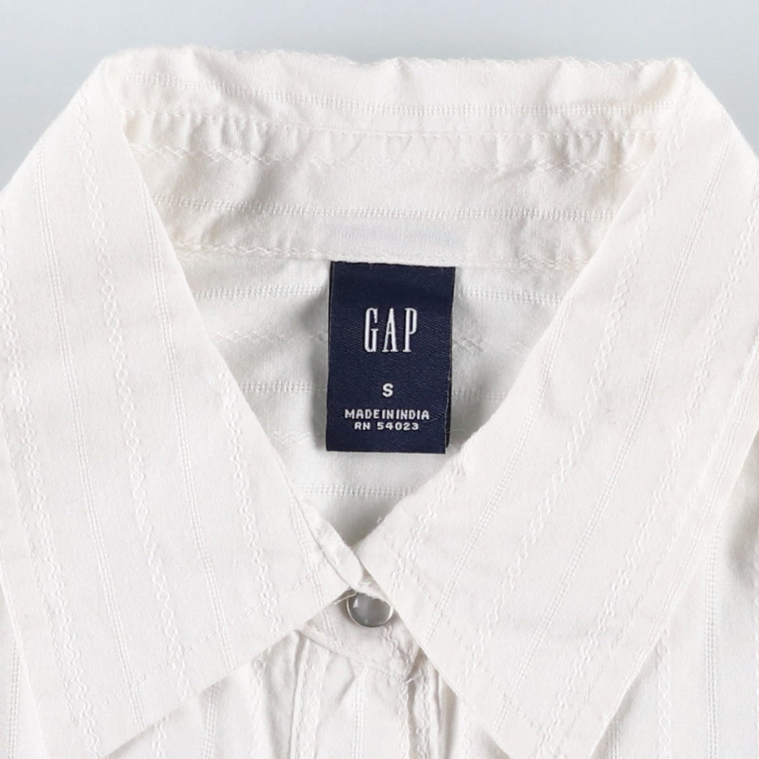 GAP Long-Sleeve Cotton Stripe Shirt, Women's Size S (approx.) cotton white type Vintage Second Hand