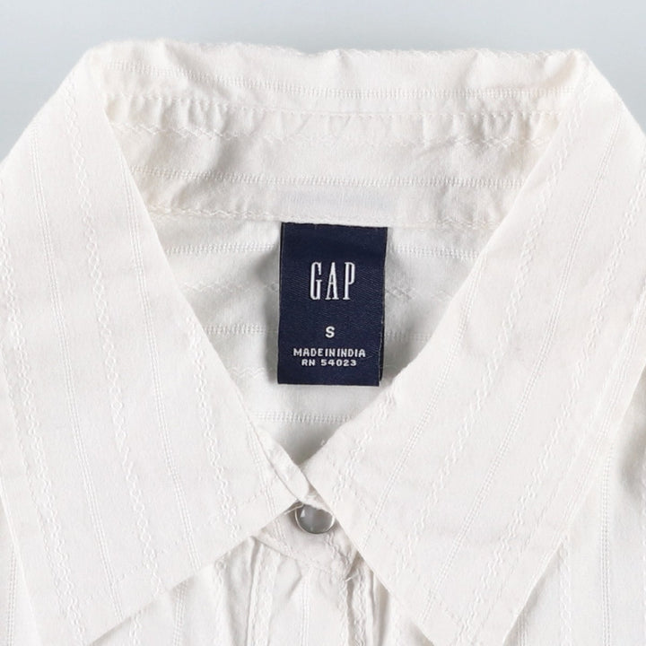 GAP Long-Sleeve Cotton Stripe Shirt, Women's Size S (approx.) cotton white type Vintage Second Hand