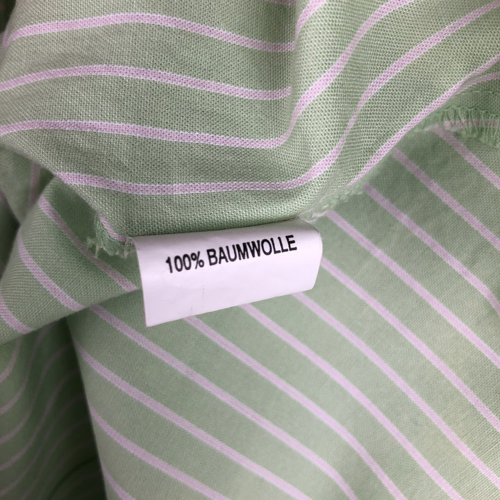 JOY Long-Sleeve Button-Down Striped Shirt, Women's Size M (approx.) cotton green type yellow green Vintage Second Hand
