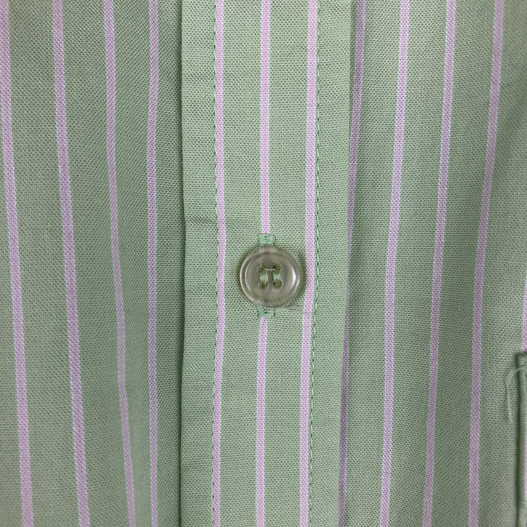 JOY Long-Sleeve Button-Down Striped Shirt, Women's Size M (approx.) cotton green type yellow green Vintage Second Hand