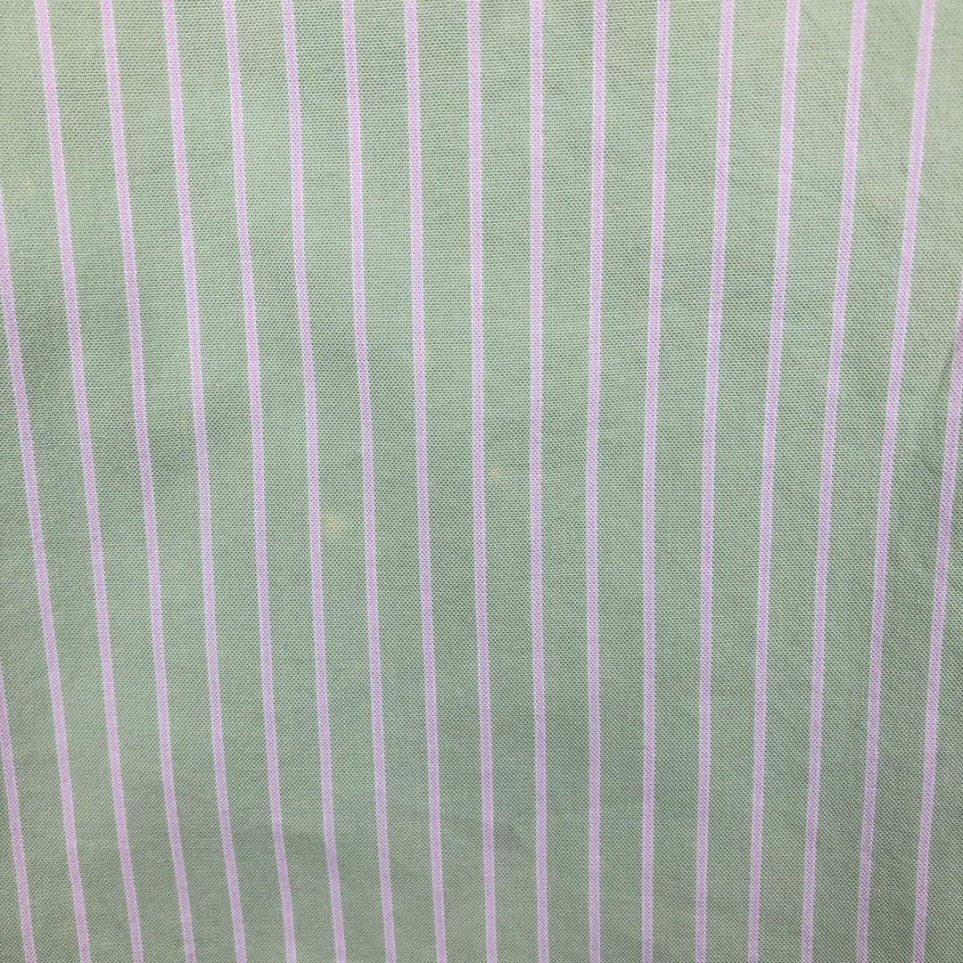 JOY Long-Sleeve Button-Down Striped Shirt, Women's Size M (approx.) cotton green type yellow green Vintage Second Hand