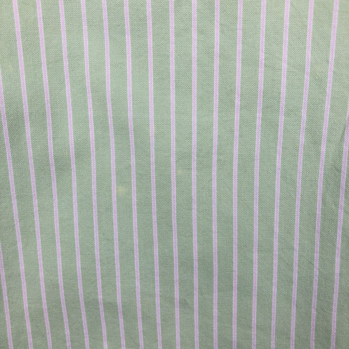 JOY Long-Sleeve Button-Down Striped Shirt, Women's Size M (approx.) cotton green type yellow green Vintage Second Hand