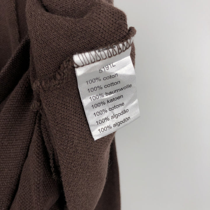 Lacoste (LACOSTE) French design long-sleeved polo shirt, size 9, equivalent to men's XXXL. cotton brown type Vintage Second Hand