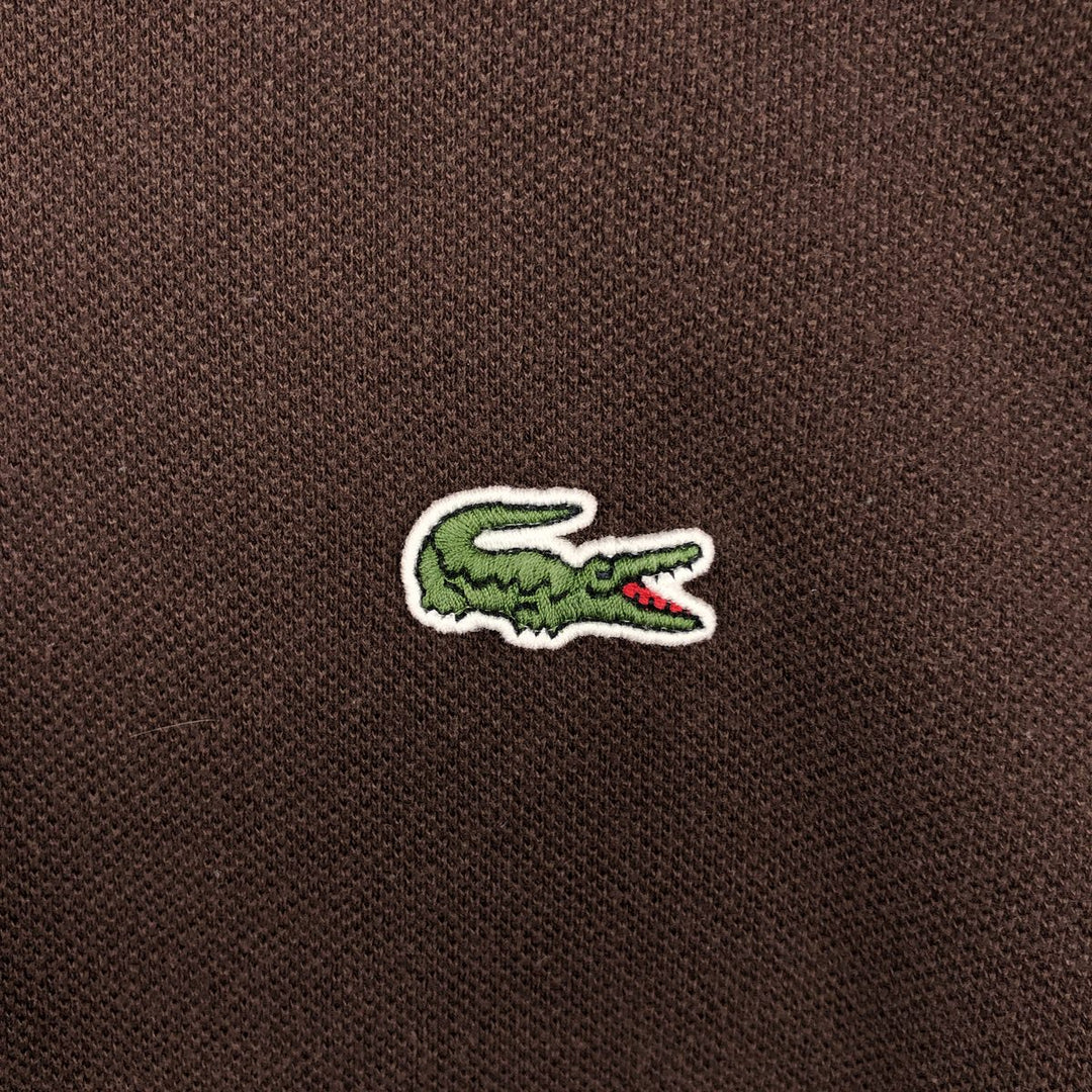 Lacoste (LACOSTE) French design long-sleeved polo shirt, size 9, equivalent to men's XXXL. cotton brown type Vintage Second Hand