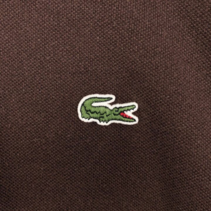 Lacoste (LACOSTE) French design long-sleeved polo shirt, size 9, equivalent to men's XXXL. cotton brown type Vintage Second Hand