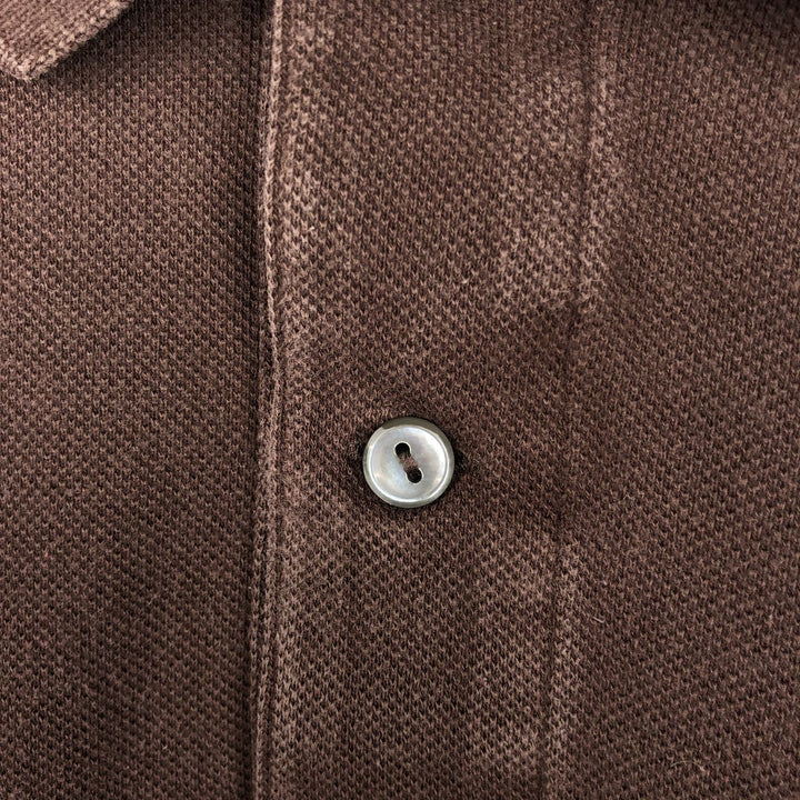 Lacoste (LACOSTE) French design long-sleeved polo shirt, size 9, equivalent to men's XXXL. cotton brown type Vintage Second Hand