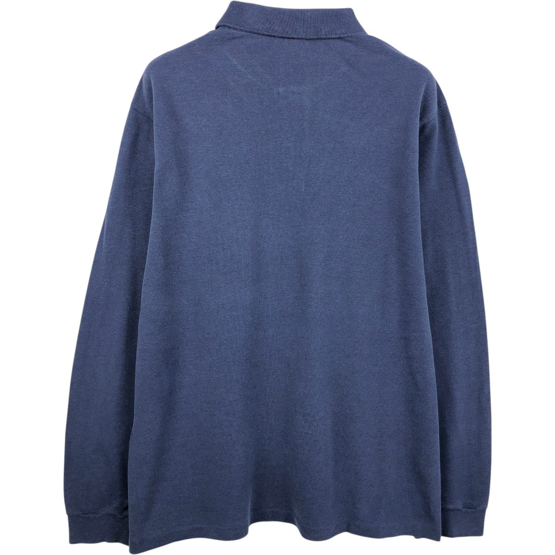 Lacoste French-designed long-sleeved polo shirt, size 6, men's XL cotton navy blue type Vintage Second Hand