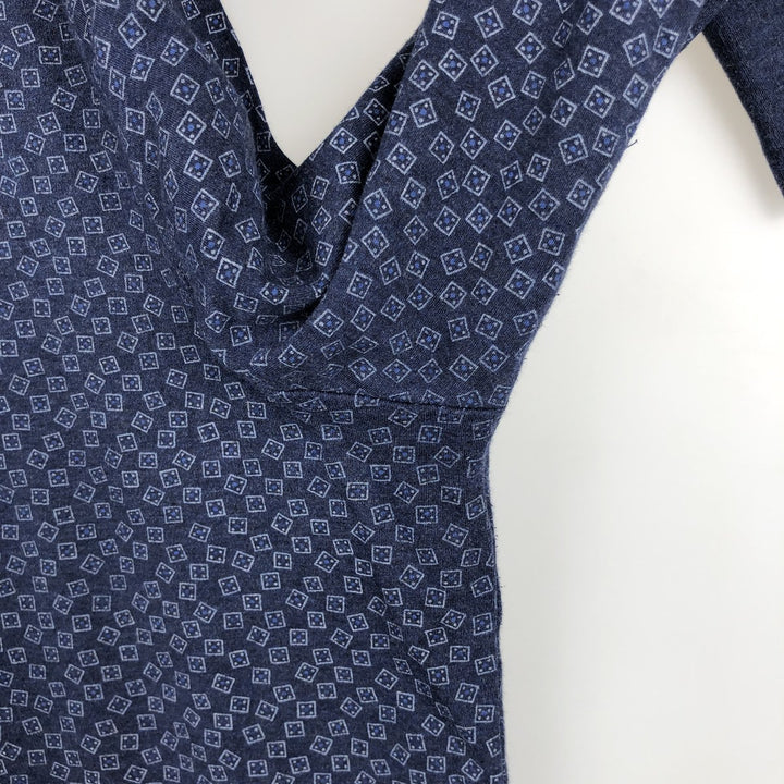 Ralph Lauren POLO RALPH LAUREN CLASSIC FIT all-over print long-sleeved polo shirt, men's size L (approx.) unclear navy blue type Vintage Second Hand