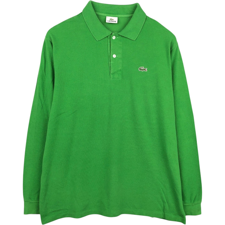 Lacoste French-designed long-sleeved polo shirt, size 6, men's XL cotton green type Vintage Second Hand