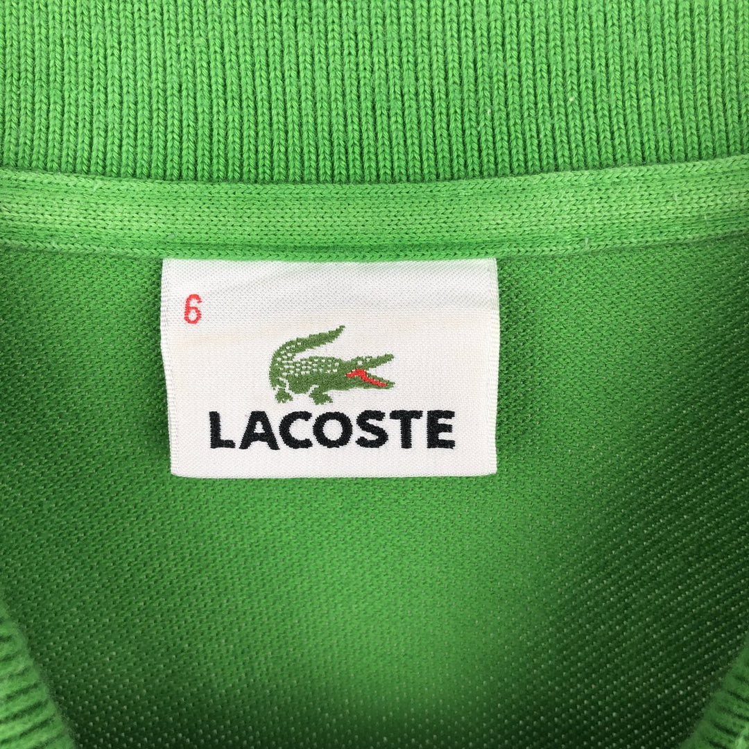 Lacoste French-designed long-sleeved polo shirt, size 6, men's XL cotton green type Vintage Second Hand