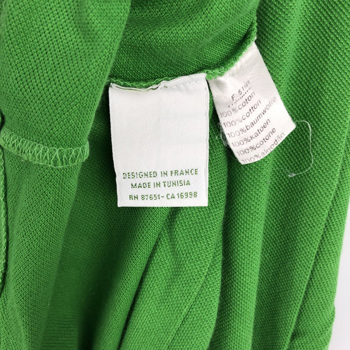 Lacoste French-designed long-sleeved polo shirt, size 6, men's XL cotton green type Vintage Second Hand