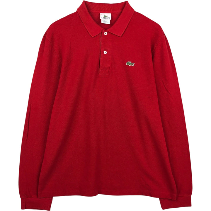 Lacoste French-designed long-sleeved polo shirt, size 5, men's size L cotton red type Vintage Second Hand
