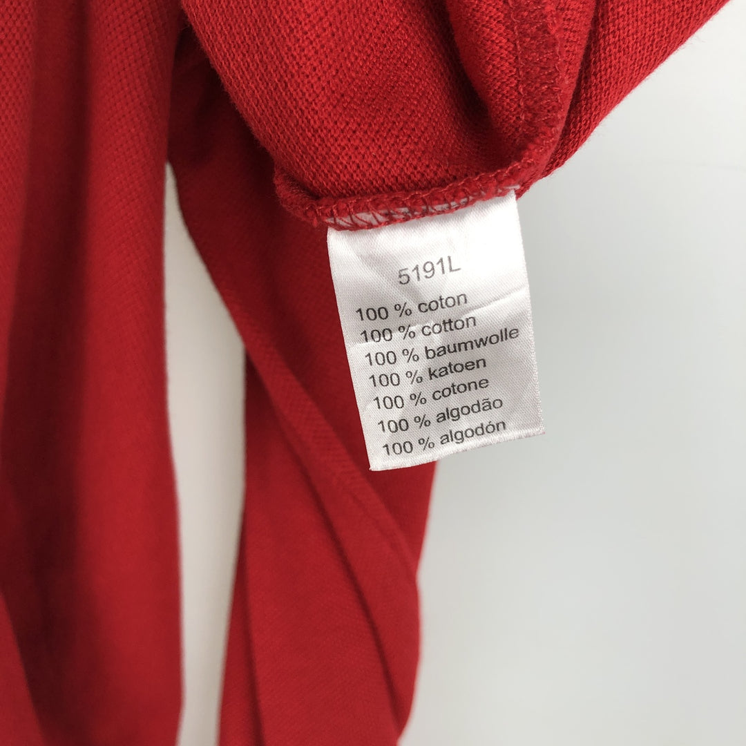 Lacoste French-designed long-sleeved polo shirt, size 5, men's size L cotton red type Vintage Second Hand