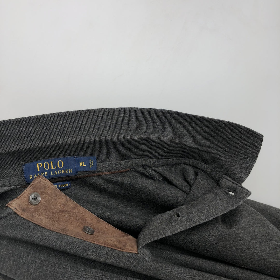 Ralph Lauren POLO RALPH LAUREN Long Sleeve Polo Shirt Men's XL cotton Charcoal Vintage Second Hand