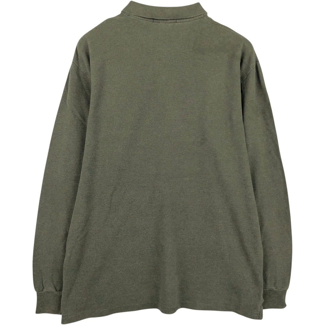 Ralph Lauren POLO by Ralph Lauren long sleeve polo shirt, men's XL size cotton Khaki type Vintage Second Hand