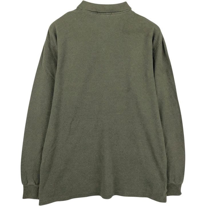 Ralph Lauren POLO by Ralph Lauren long sleeve polo shirt, men's XL size cotton Khaki type Vintage Second Hand